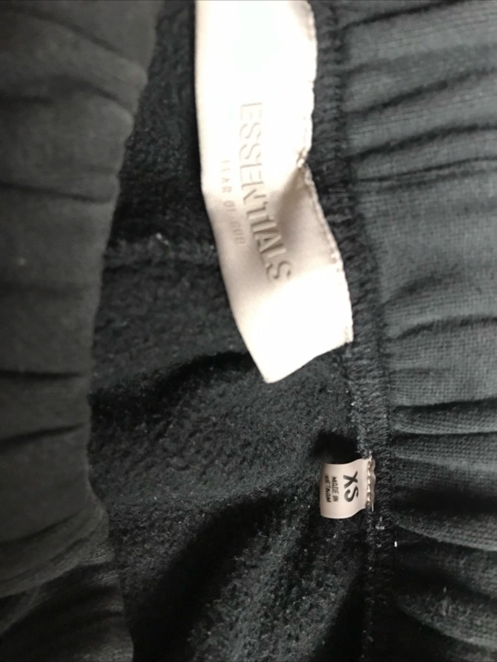 Essentials Black Ribbed Sweatshorts with Drawstring like new - Picture 2 of 6